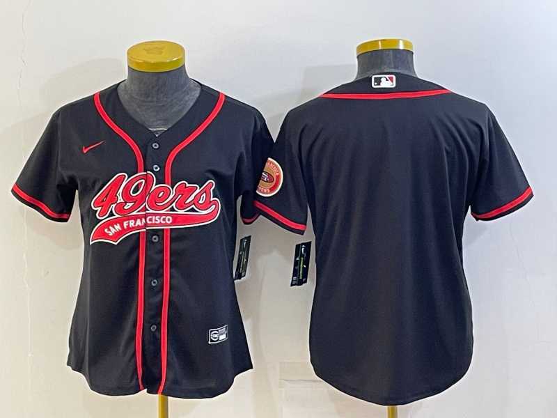Womens San Francisco 49ers Blank Black With Patch Cool Base Stitched Baseball Jersey